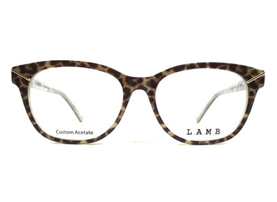L. A.m. B.Brille Rahmen LA131 MUL Brown Elfenbein Leopardenmuster Glitzer