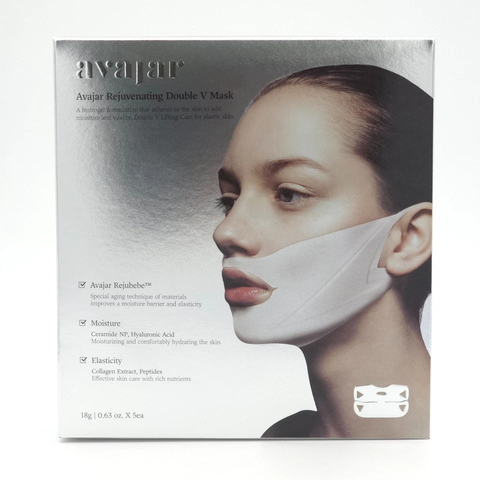 Avajar Rejuvenating Double V Mask 18g x 5ea Lifting Moisture Vitality K-Beauty - Image 4 of 4