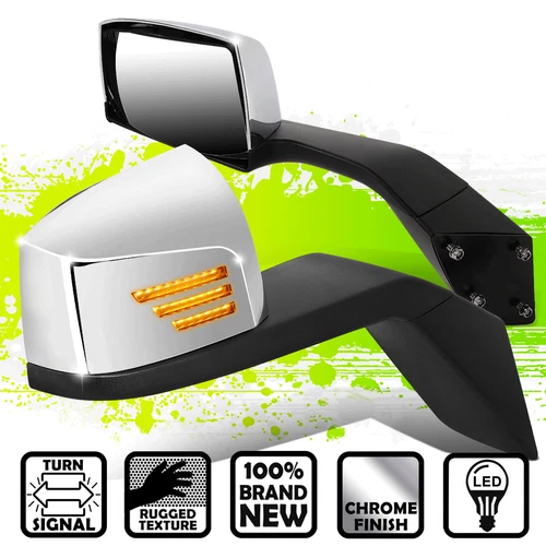 {Sequential LED} Stripe Turn Signal Side Hood Mirrors for Volvo VN Series 04-17