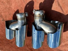 Porsche 970 Panamera Exhaust Tips Tail Pipe Left Right Terminale di Scarico Acciaio Inox NOS