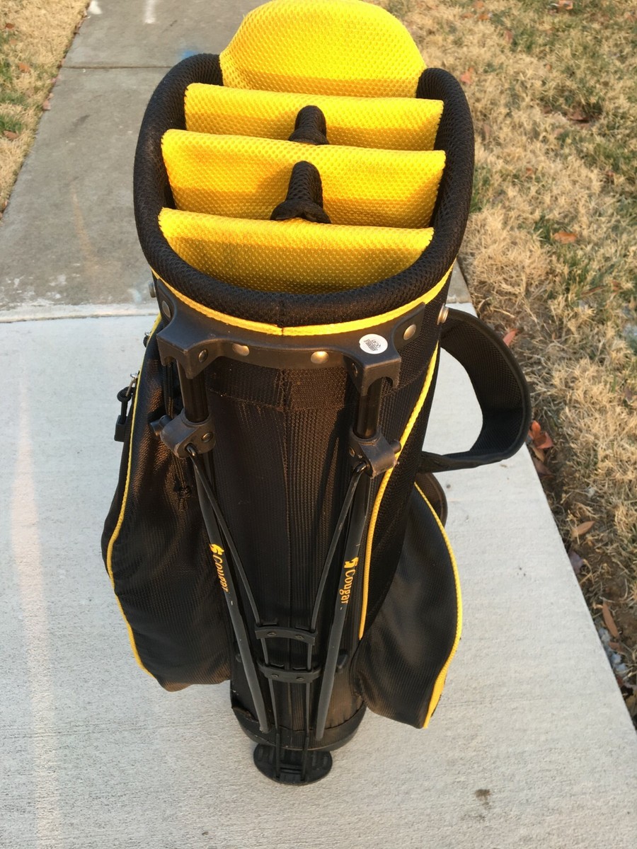 COUGAR XC-3 Golf Bag With Stand 7 Way Dividers yellow/black W/Head