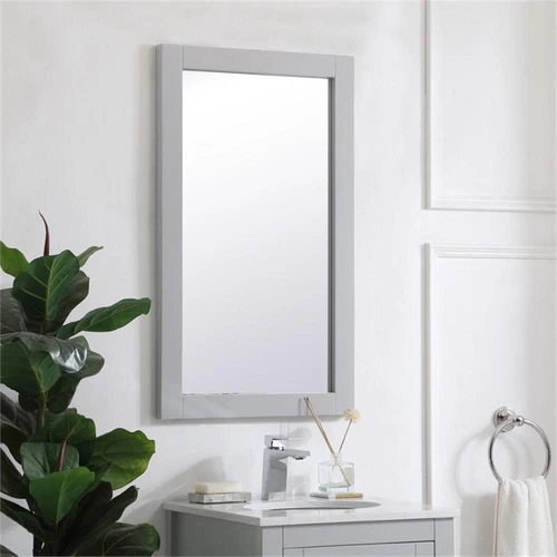 Elegant Decor Aqua 32" x 18" Wood Frame Bathroom Mirror in Gray - Picture 7 of 10