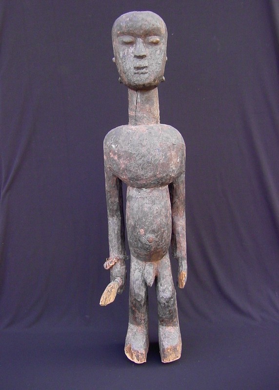 FON EWE WARRIOR AFRICAN FIGURE ART - TOGO BENIN 30 INCHES TALL