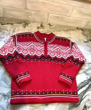 Hanna Andersson 100cm US 5 Boys Red Fair Isle Nordic Holiday 1/4 zip Sweater