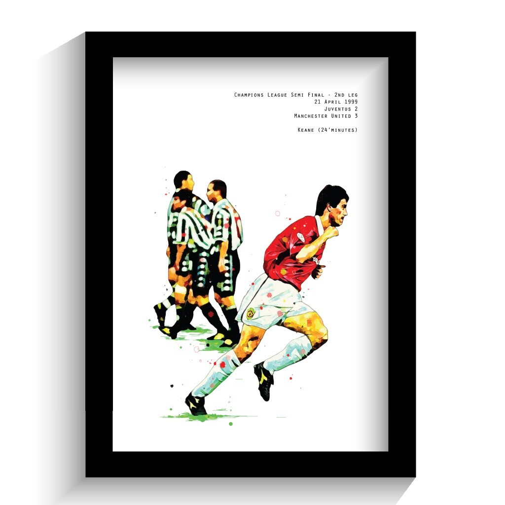 ROY KEANE ROY KEANE V JUVENTUS FRAMED ART PRINT UK