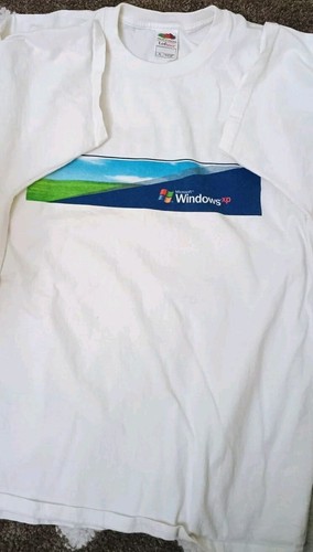 RARE Vintage Y2K Microsoft Windows XP Security Promo White T-shirt Men's XL