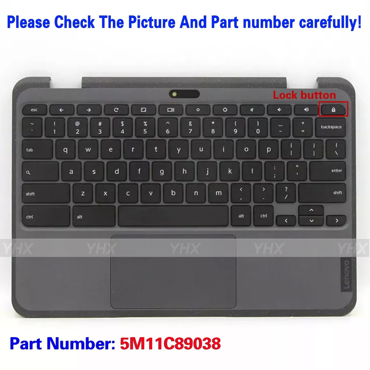 キーボード lenovo 500e chromebook gen 3 New For Lenovo 500e Chromebook Gen 3 Upper US Keyboard KB Bezel