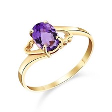 14K. SOLID GOLD RING WITH NATURAL AMETHYST (Y...