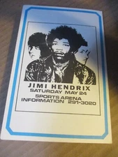 Orig 5-16-1969 KCBQ San Diego Top 30 List JIMI HENDRIX EXPERIENCE Concert Ad VG