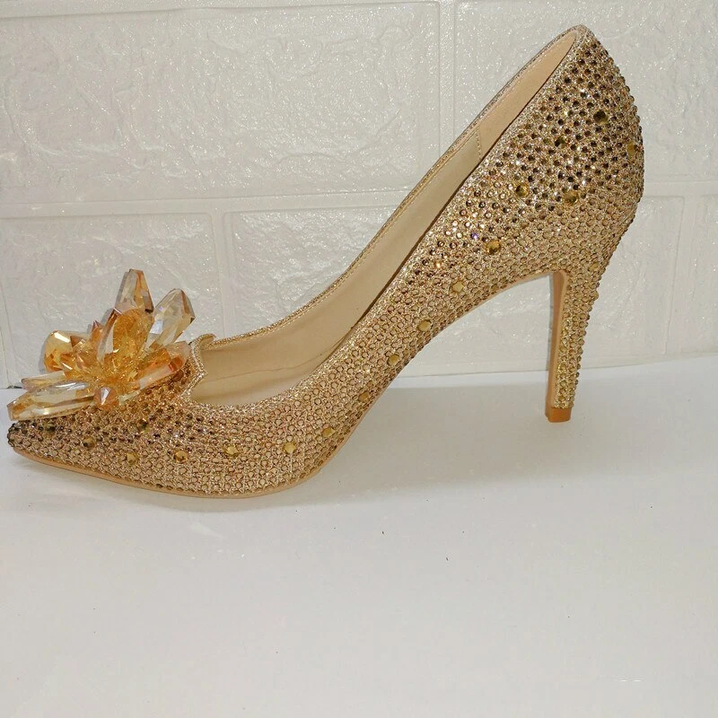 Silver rhinestone shop wedding shoes