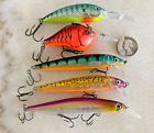 Lot 5 Fishing Lures Rapala Crankbaits Dt Dive To Hot Craw Slashbaits Deep Diver