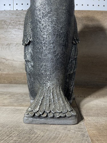 Paul Ballardo Austin Interprises MCM Silver Ceramic Owl Sculpture RARE 14” High - Picture 10 of 22