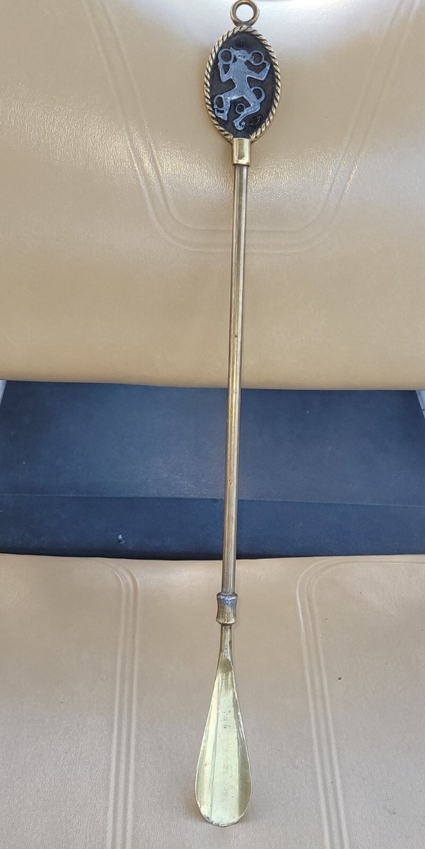 RARE Vintage Brass Gesture (Juggling) 19 inch shoe horn -India