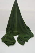 Forest Green Cashmere Scarf Shawl Stole Wrap Throw 100%Pashmina Nepalese Handmad