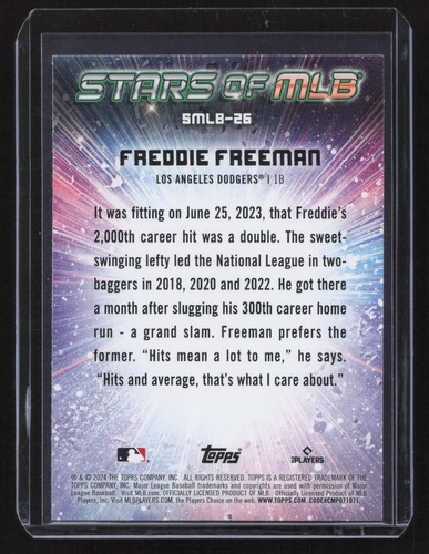 2024 Topps #SMLB-26 Freddie Freeman Stars of MLB - Picture 2 of 2
