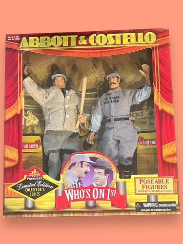 Abbott & Costello Who's On First Poseable Figures Exclusive Premiere 1998 New - Picture 2 of 11