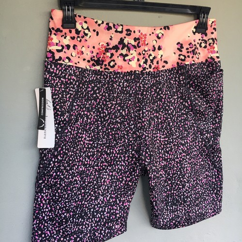 Pantalones Cortos de Motociclista de Compresión Nanette Lepore Mujer XL Floral Multi Atletismo Entrenamiento - Imagen 4 de 11