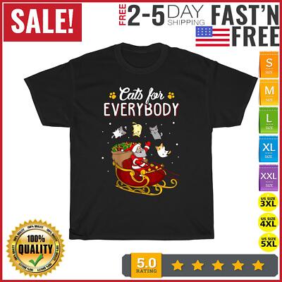 Cats For Everybody Ugly Christmas Cat Vintage T Shirt Men Women Kid Fashion NEW