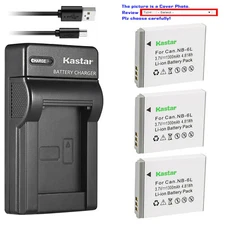 Kastar Battery Slim Charger for Canon NB-6L NB6LH CB2LY Canon PowerShot SX500 IS