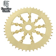 OG Original Lowrider Bike Bicycle Flat Twisted Sprocket Chainring 44T Chrome