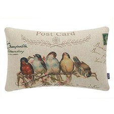 Vintage Bird Style Cotton Linen Decor Throw Pillow Covers, 20 x 12 Inches