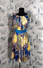 Versace Jeans Tank Dress IT 40 Colorfull Tropical Paisley Logo Sleeveless Dres