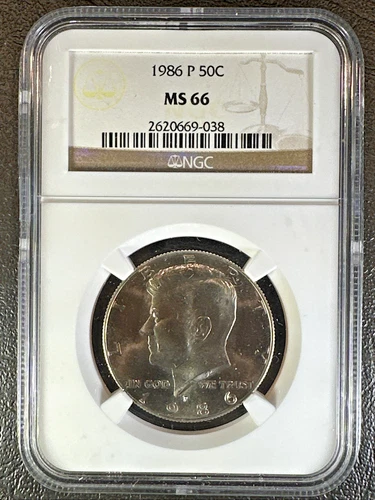 1986 P KENNEDY Half Dollar * NGC MS66 * UNCIRCULATED * Brown Label *