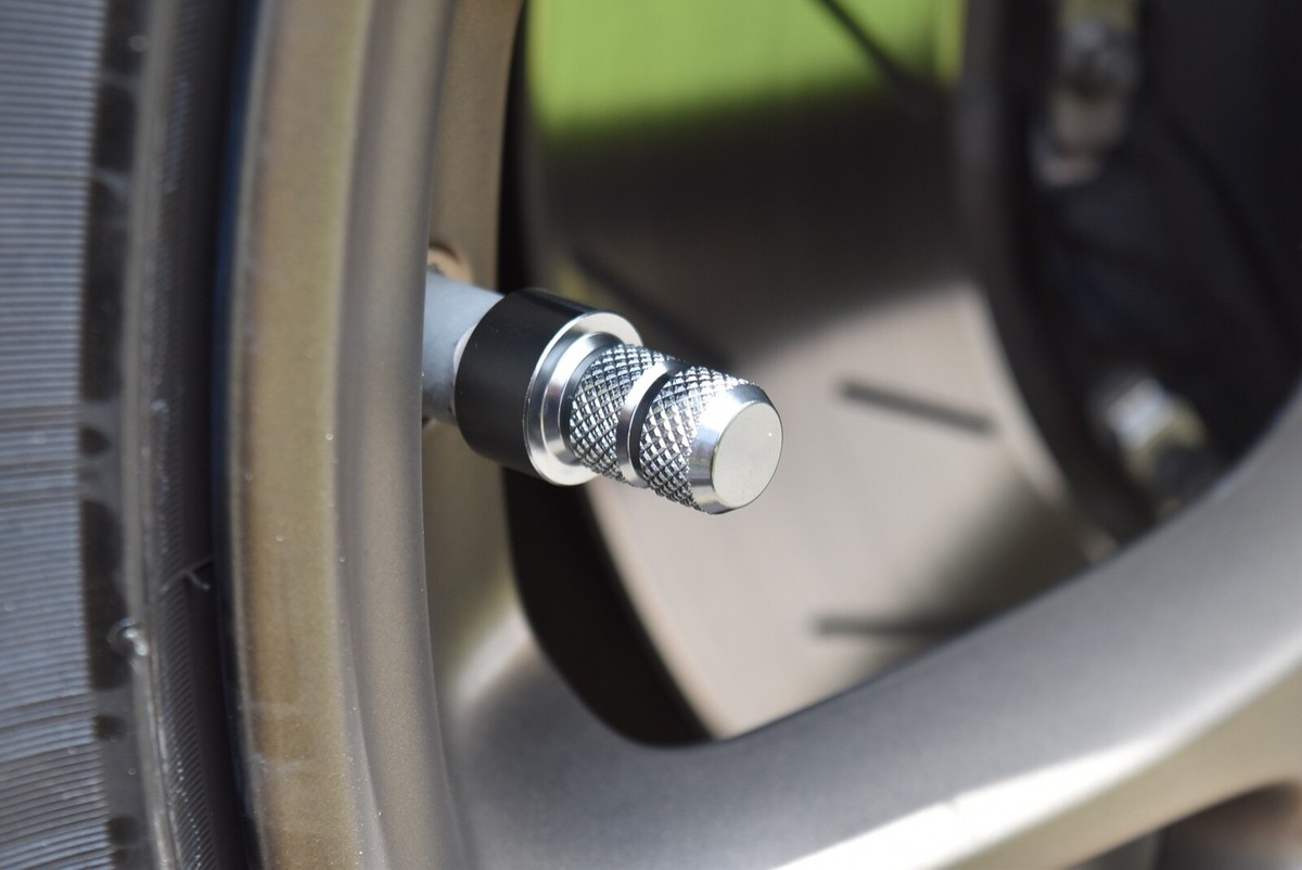 8 ball alloy tyre valve caps set of 4 BLUE