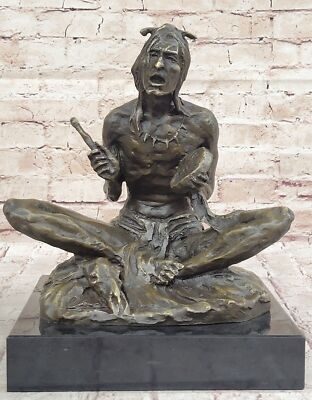 Tribute to Carl Kauba Indian with Drum Bronze Figure signed by Milo Sale Deal