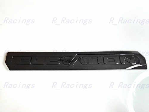 Overlay 2PC Gloss Black Door Rear Elevation Emblem 2019+ Sierra 1500 2021 Canyon - Picture 3 of 6