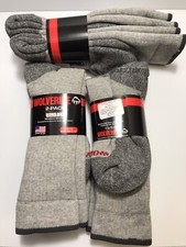 Wolverine All Season Mid-Calf Boot Sock, Full Cushion, Moisture Wick, 12 pairs