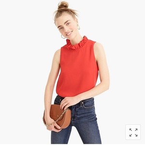 j crew ruffle neck top