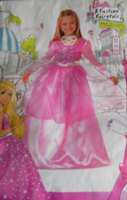 Barbie A Fashion Fairytale Kleid 5 - 7 Jahre Prinzessinenkleid Fasching Karneval