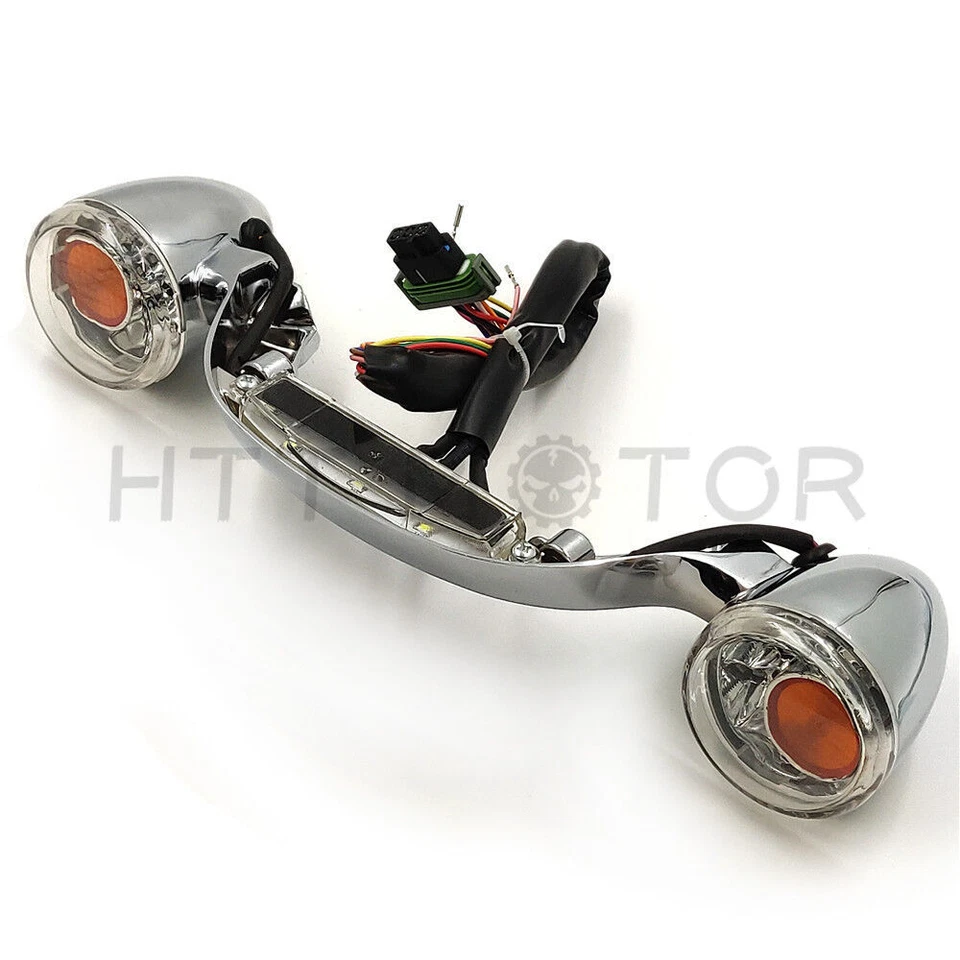 Barra de luz de freno de señal de giro trasera para Harley Street Road Glide 2010-2017 cromada Foto 4 de 4