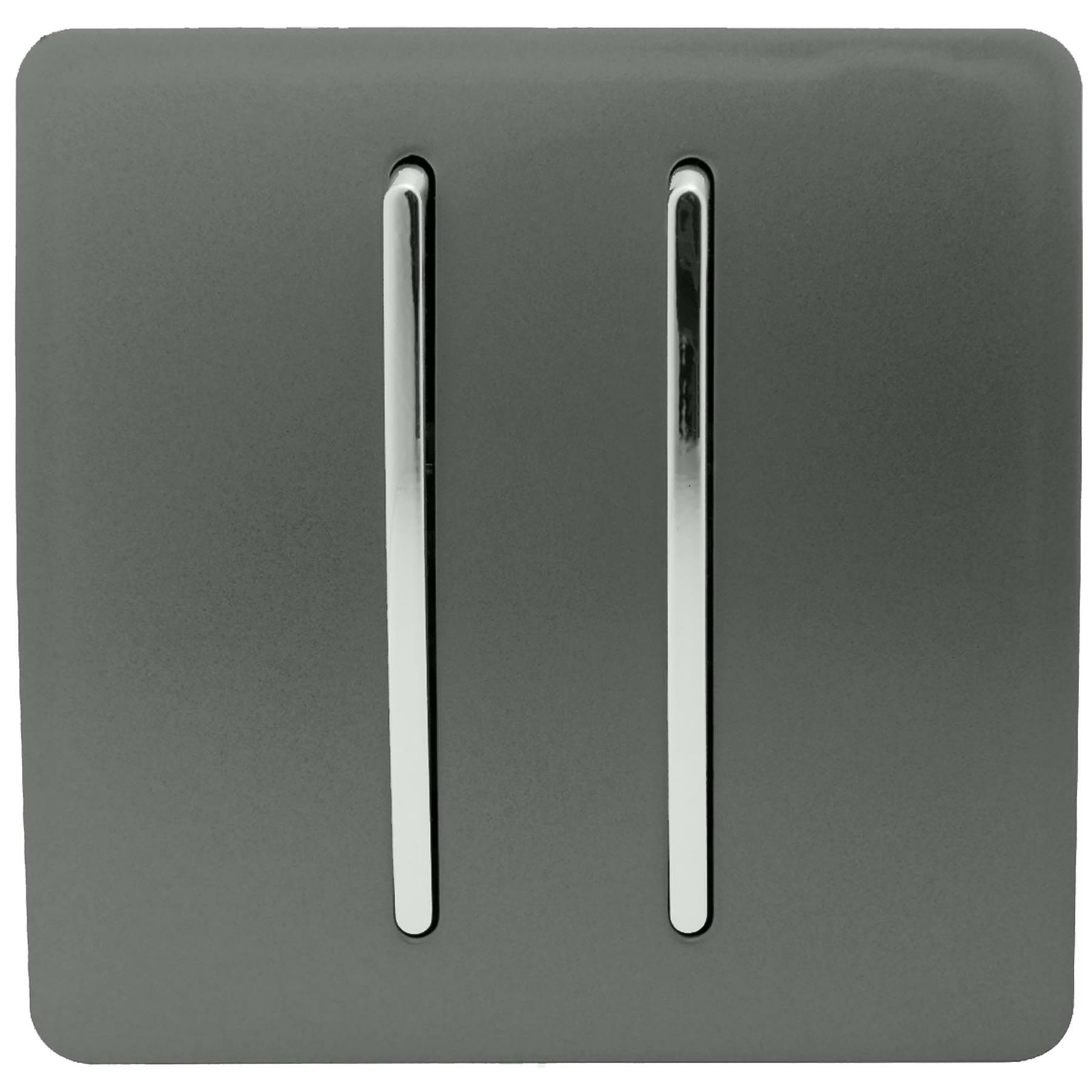 Trendi Switch Trendi 2 Gang 2 Way Artistic Modern Glossy 10 Amp Rocker Tactile Light Switch Charcoal - Image 2