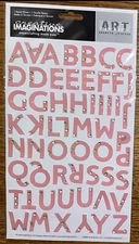Creative Imaginations Epoxy Alphabet Pink With Rhinestones 3D Scrapbook Stickers