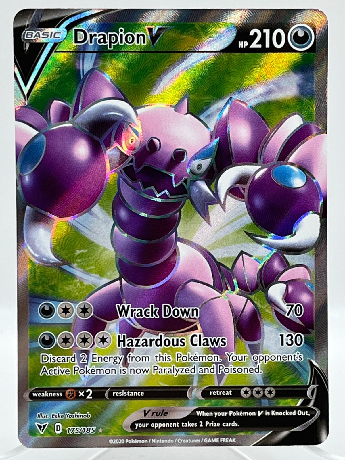 Drapion V 175/185 Vivid Voltage Holo Full Art Ultra Rare Pokemon TCG Card NM/M