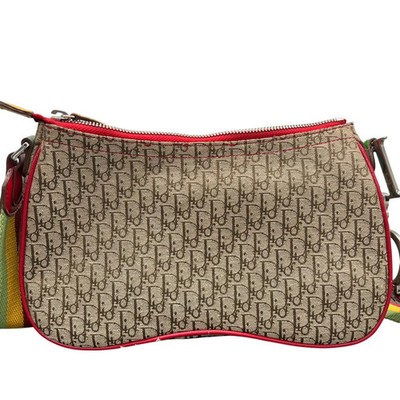 バッグ Christian Dior TrotterPattern Saddle Bag Christian Dior Rasta Trotter Saddle Bag Shoulder Bag Canvas