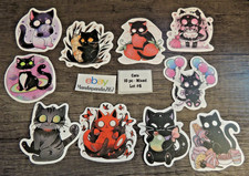 Cats - Cute - Funny - Stickers Lot 6 - 10 pcs. Sticker sizes are mixed 