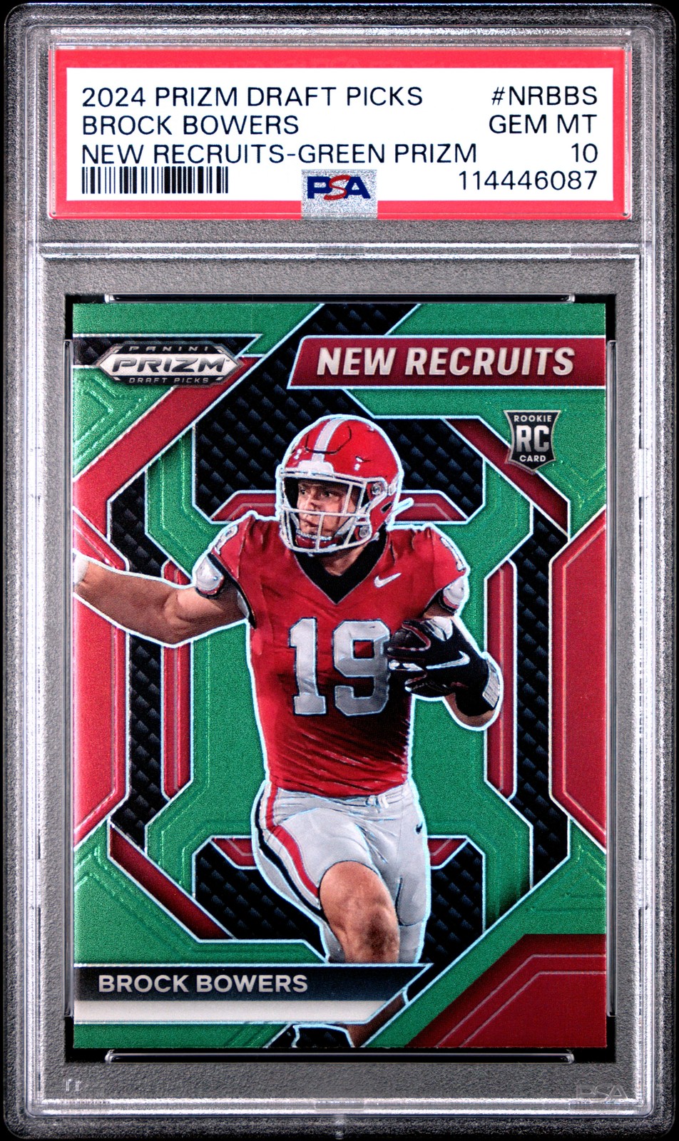 Brock Bowers Panini Prizm Draft Picks New Recruits #NRBBS Green