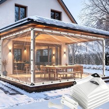 Clear Tarp 8x16 ft, Clear Tarps Heavy Duty Waterproof with Grommets, 12mil