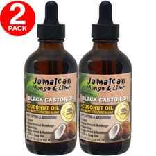 Jamaican Mango  Lime Black Castor Oil with Coconut Oil Hair  Skin Care 4oz 2PK