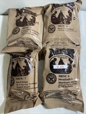 Lot Of 4 MRE U.S. Military Ready to Eat Meals INSP 2025 Menu 5,6,7,8 Z49