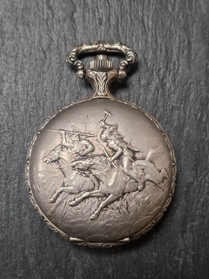 Silver Line Taschenuhr Handaufzug Sprungdeckel Native American/ Adler Motiv