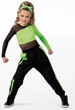 Dance Pre-Owned Costume Int Child Green Weissman 14146 Hip Hop Tap Jazz 2 pc