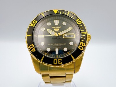 SEIKO 5 SPORTS 7S36-03C0 Automatic Day/Date Gold 41mm 10ATM Watch
