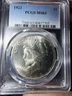1923 Peace Silver Dollar PCGS MS63 - Choice Uncirculated - Beautiful Luster