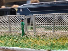 ho clôture grillage forme losange usine entrepôt 1/87 décor train maquette 56
