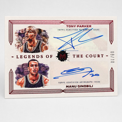Tony Parker Manu Ginobili 2023-24 Topps Motif Dual Signatures #/10 Dual Auto