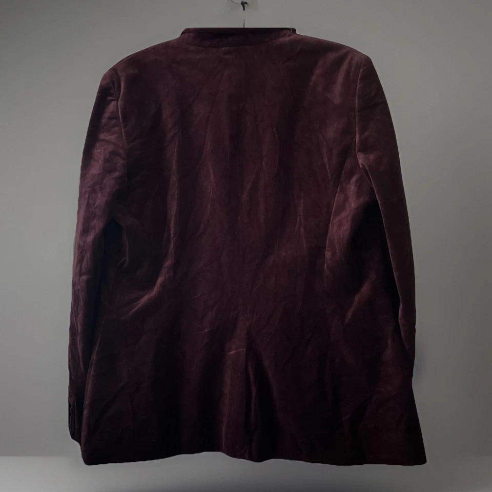 Blazer Ralph Lauren Terciopelo Borgoña Talla 16 Negro Corte Joya Botones Precio de venta sugerido por el fabricante $265 nuevo con etiquetas Foto 2 de 4
